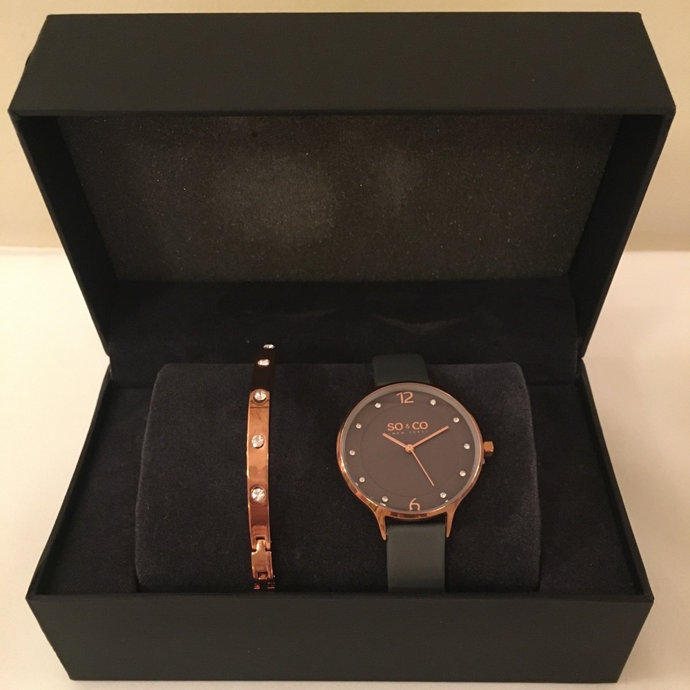SO & CO Watch and Bracelet Set